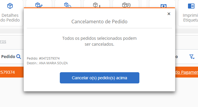 Como cancelar pedido na